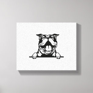 Funny glücklicher Bulldog Leinwanddruck