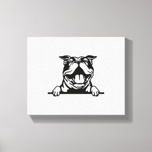 Funny glücklicher Bulldog Leinwanddruck (Vorderseite)
