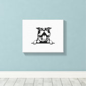 Funny glücklicher Bulldog Leinwanddruck (Insitu (Holzboden))