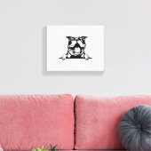 Funny glücklicher Bulldog Leinwanddruck (Insitu (Wohnzimmer))