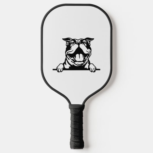 Funny glücklicher Bulldog Pickleball Schläger (Vorderseite)