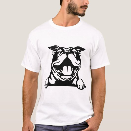 Funny glücklicher Bulldog T-Shirt (Vorderseite)