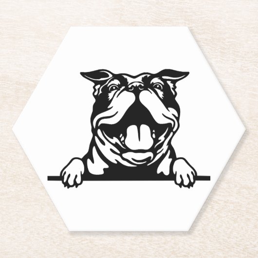 Funny glücklicher Bulldog Untersetzer (Vorderseite)