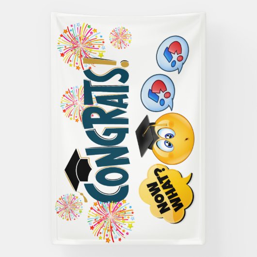 FUNNY Glückwunschs Abschluss Banner (Vertikal)