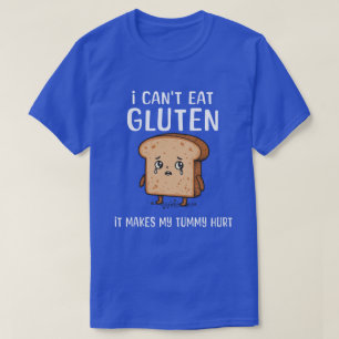 Funny Gluten Free "My Tummy Hurts" Traubenbrot T-Shirt