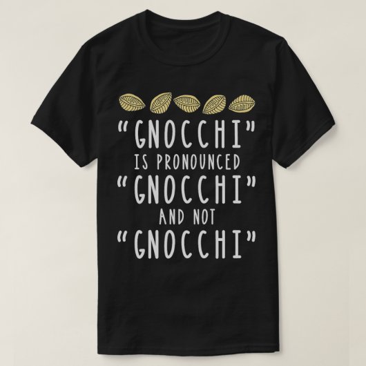 Funny Gnocchi Italienischer Pasta Feinschmecker De T-Shirt (Design vorne)