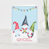 Funny Gnoel Christmas Gnomes Weihnachtskarte Feiertagskarte (Vorderseite)