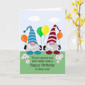 Funny Gnome Birthday Card Karte (Gelbe Blume)