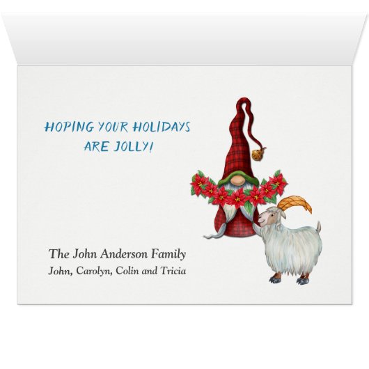 Funny Gnome Christmas Wunschkarte (Innenansicht Horizontal (Unten))