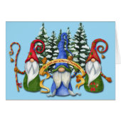 Funny Gnome Christmas Wunschkarte (Vorderseite (Horizontal))