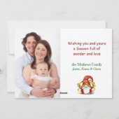 Funny Gnome Christmas wünscht Feiertagskarte (Rückseite)