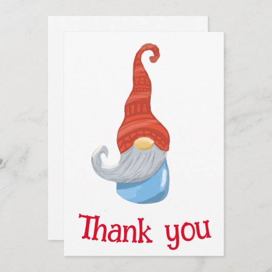 Funny Gnome Dankeskarte (Vorne/Hinten)
