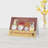 Funny Gnome Erntedank Grüße Karte (Gelbe Blume)