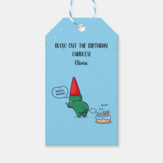 Funny Gnome Fart Birthday Gift Tag  Geschenkanhänger