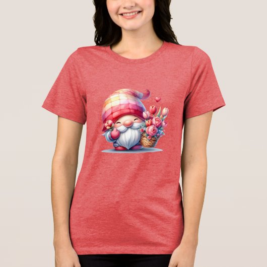 Funny Gnome for Valentine Day Tri-Blend Shirt (Vorderseite)