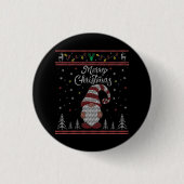 Funny Gnome Frohe Weihnachten Button (Vorderseite)