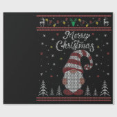 Funny Gnome Frohe Weihnachten Geschenkpapier (Flach)