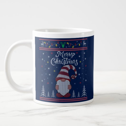 Funny Gnome Frohe Weihnachten Jumbo-Tasse (Links)