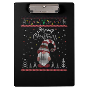 Funny Gnome Frohe Weihnachten Klemmbrett