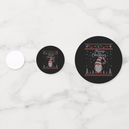 Funny Gnome Frohe Weihnachten Konfetti (Rückseiten)