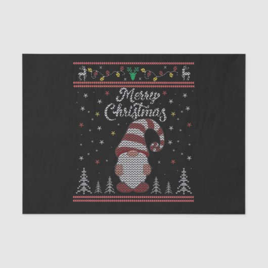 Funny Gnome Frohe Weihnachten Seidenpapier (Vorderseite)
