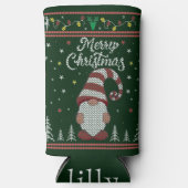 Funny Gnome Frohe Weihnachten Selters Dosenkühler (Vorderseite)