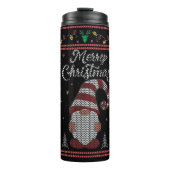 Funny Gnome Frohe Weihnachten Thermosbecher (Vorderseite)