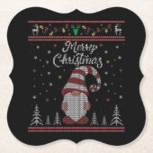Funny Gnome Frohe Weihnachten Untersetzer (Vorderseite)