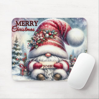 Funny Gnome Frohe Weihnachtsgnome/Personalisiert Mousepad