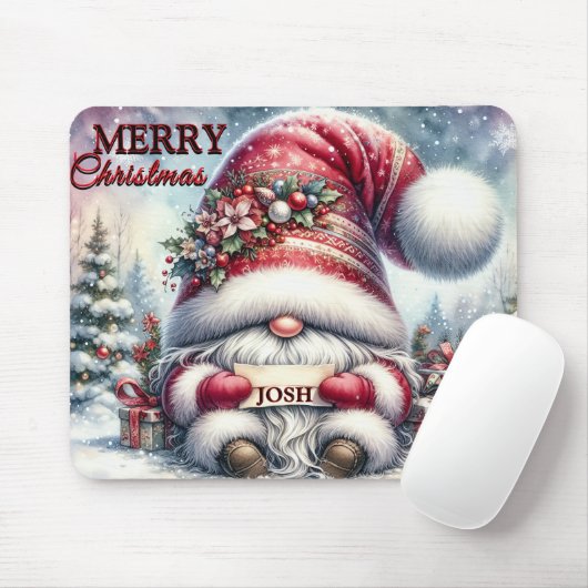 Funny Gnome Frohe Weihnachtsgnome/Personalisiert Mousepad (Mit Mouse)