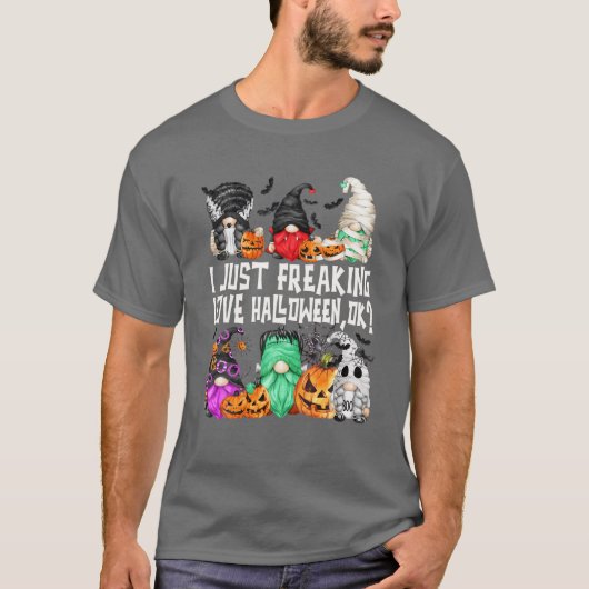 Funny Gnome Holiday T-Shirt I Just Freaking Liebe (Vorderseite)