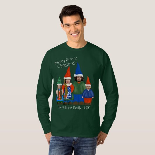 Funny Gnome Ihre Familie Weihnachten Ugi Sweater T-Shirt (Vorne ganz)