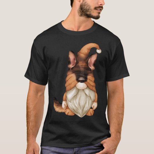 Funny Gnome in deutscher Schäferkostüm für Herren T-Shirt (Vorderseite)