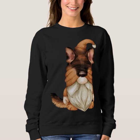 Funny Gnome In German Shepherd Costume For Men Dog Sweatshirt (Vorderseite)