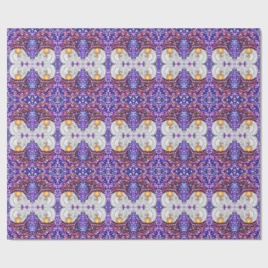 Funny Gnome in Lila Hut Singt ein Weihnachtslied Geschenkpapier (Flach)