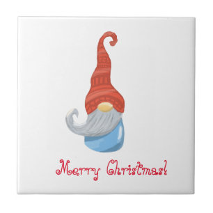 Funny Gnome Keramik Tile - Quirky Garden Gnome Fliese
