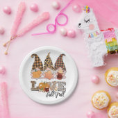 Funny Gnome Lieben fallen, Kürbissaison Pappteller (Party)