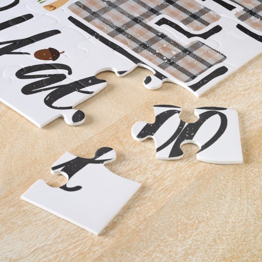 Funny Gnome Lieben fallen, Kürbissaison Puzzle (Seite)