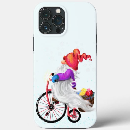 Funny Gnome mit Bike und Geschenken - Weihnachten Case-Mate iPhone Hülle (Rückseite)