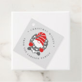 Funny Gnome mit Garland Festivals Weihnachten Grau Geschenkanhänger (Beispiel)