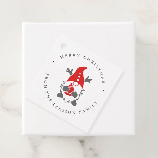 Funny Gnome mit Reindeer Antlers Weihnachten Geschenkanhänger (Beispiel)