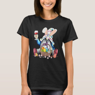 Funny Gnome Oster Hippie Ei trinken Weinliebhaber T-Shirt