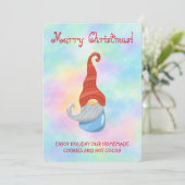 Funny Gnome Party Invitation – Whimsical Cute Einladung (Stehend Vorderseite)