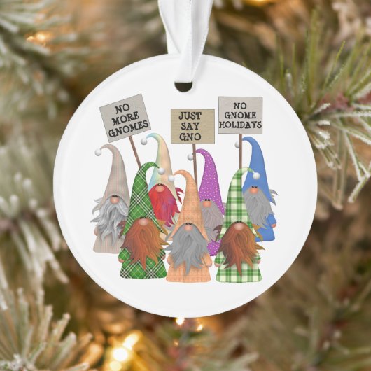 Funny Gnome Protest Weihnachten Ornament (Baum)