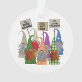Funny Gnome Protest Weihnachten Ornament (Vorderseite)