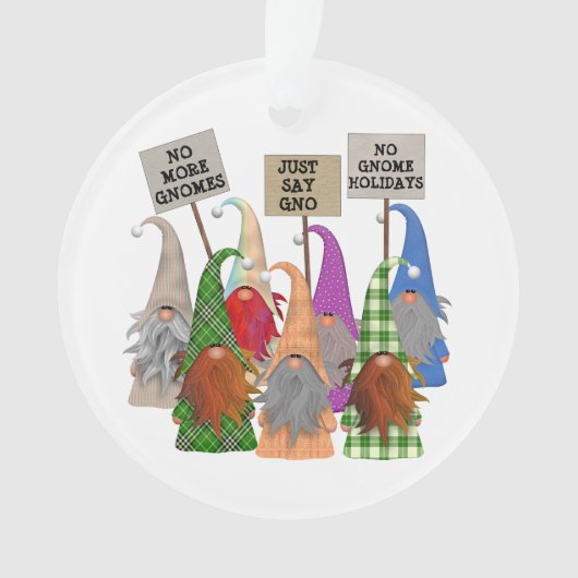 Funny Gnome Protest Weihnachten Ornament (Vorderseite)