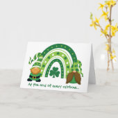 Funny Gnome Rainbow St Patrick's Day Karte (Gelbe Blume)