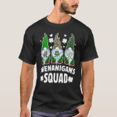 Funny Gnome Shenanigans Squad Kleeblatt St Patrick T-Shirt (Vorderseite)