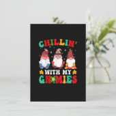 Funny Gnome Weihnachtskinder mit meinen Gnomen Fam Einladung (Stehend Vorderseite)