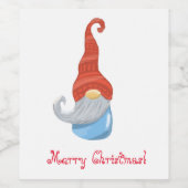 Funny gnome weinetikett (Einzelnes Label)